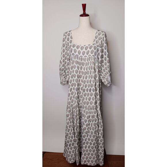 ANAAK JamilaTiered Maxi Print dress, Ecru, Size 2, 100% cotton - Picture 4 of 14